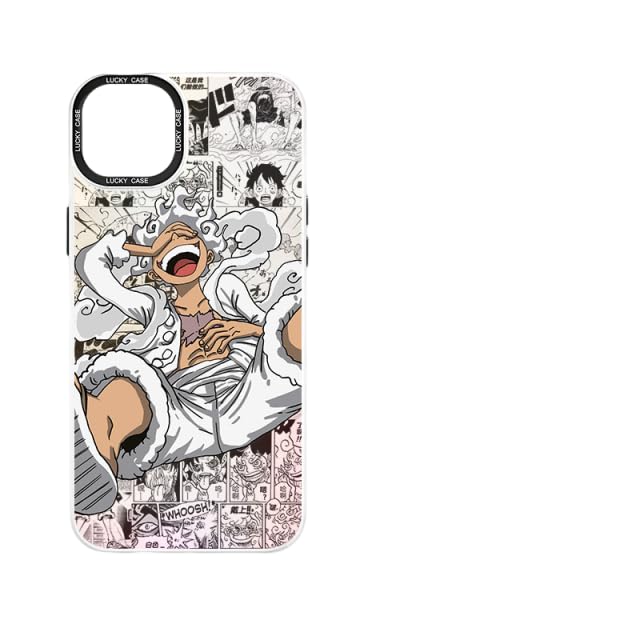 ZORBES® Case for 16 Pro Cartoon Luffy Shockproof Scratch Resistant Protective Phone, Colorful Gradient Cover White ZORBES® Case for 16 Pro Cartoon Luffy Shockproof Scratch Resistant Protective Phone, Colorful Gradient Cover White